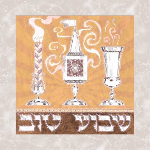 Shavua Tov Wall Art by Mickie Caspi GOLD