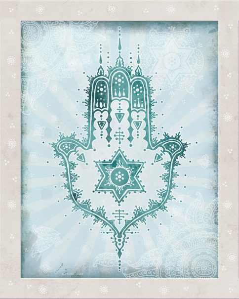 Hamsa Fine Art Print Wall Art STONEWASH