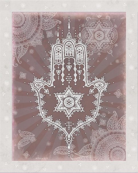 Hamsa Fine Art Print Wall Art CLAY