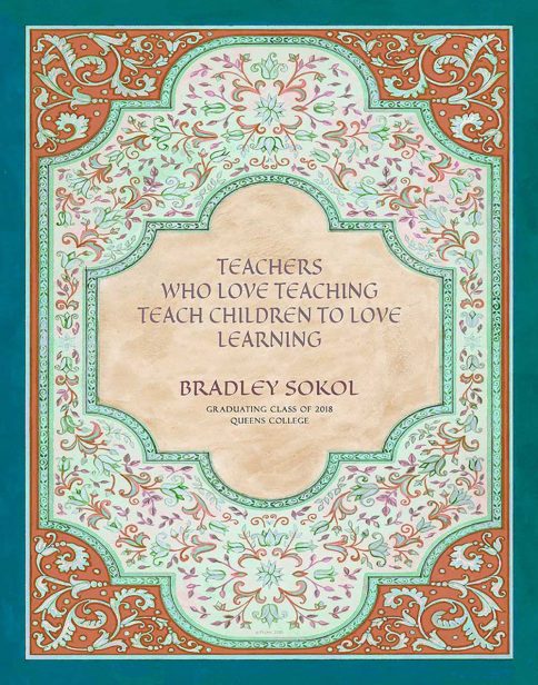Educator Graduation Florentine by Mickie Caspi CREME de MENTHE