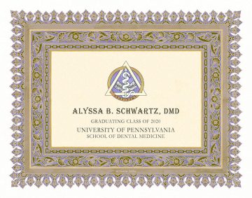 Personalized Dentist Graduate Diploma Gift by Mickie Caspi Twilight