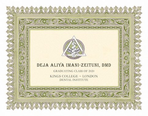 Personalized Dentist Graduate Diploma Gift by Mickie Caspi Leaf