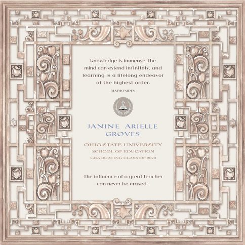 Personalized Educator Graduation Art Deco Antique