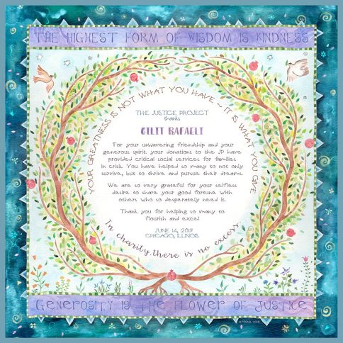 Personalized Honoree Presentation Eden Gift by Mickie Caspi Teal