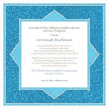 Personalized Honoree Presentation Persian Silk Gift by Mickie Caspi Turquoise