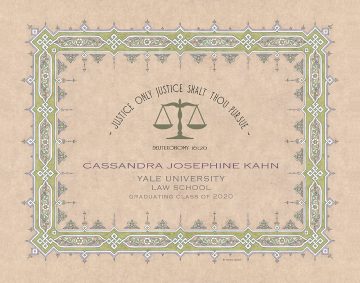Personalized Lawyers Creed Graduate Parchment Leaf