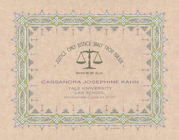 Personalized Lawyers Creed Graduate Parchment Leaf