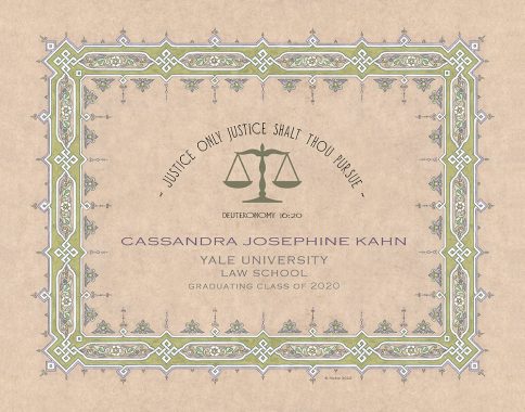 Personalized Lawyers Creed Graduate Parchment Leaf