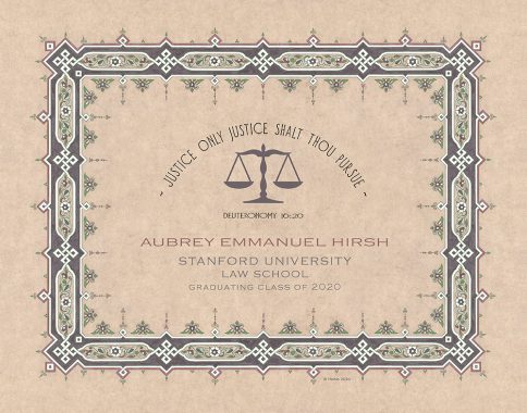 Personalized Lawyers Creed Graduate Parchment Charcoal