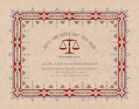 Personalized Lawyers Creed Graduate Parchment Red
