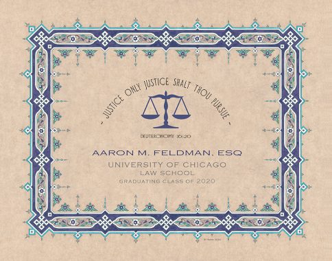 Personalized Lawyers Creed Graduate Parchment Navy