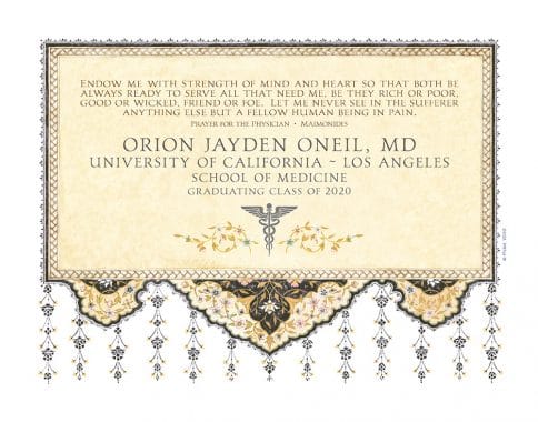 Personalized Doctors Prayer Arabesque Ebony