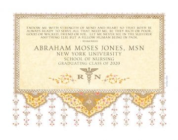 Personalized Nurse Prayer Floral Arabesque Sand