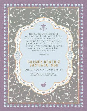 Personalized Nurse Prayer Vine Mauve