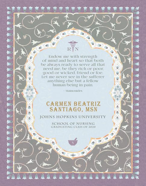 Personalized Nurse Prayer Vine Mauve