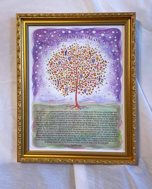 Woman of Valor Tree of Life Violet Framed