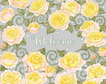 Roses New Home Blessing Golden Custom Fine Art Print by Mickie Caspi