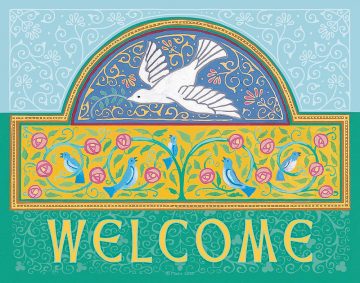 Dove New Home Blessing Blue Custom Fine Art Print by Mickie Caspi