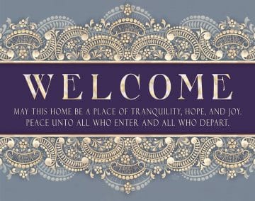 Etched Glass New Home Blessing Antique Custom Fine Art Print by Mickie Caspi