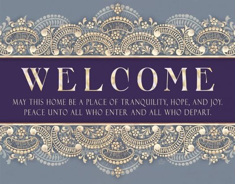 Etched Glass New Home Blessing Antique Custom Fine Art Print by Mickie Caspi