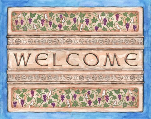Tablets New Home Grapes Blessing Custom Fine Art Print by Mickie Caspi