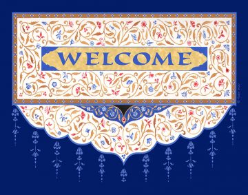 Eastern New Home Blue Blessing Custom Fine Art Print by Mickie Caspi