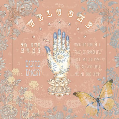 Mystic Hamsa New Home Blessing Roan Custom Fine Art Print by Mickie Caspi