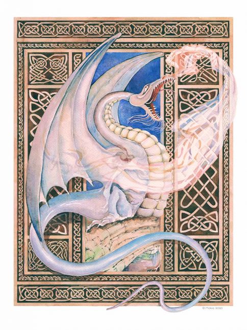 Dragons Fall Wall Art Custom Fine Art Print by Mickie Caspi