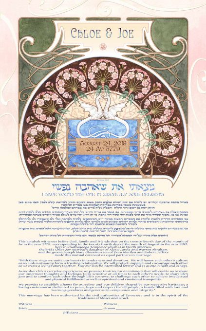 Dragon Love Giclee Ketubah Forest by Mickie Caspi