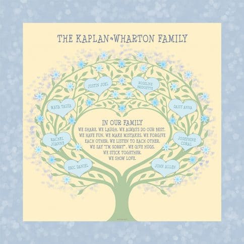 Custom Heart Family Tree Loving Family Sunshine by Mickie Caspi