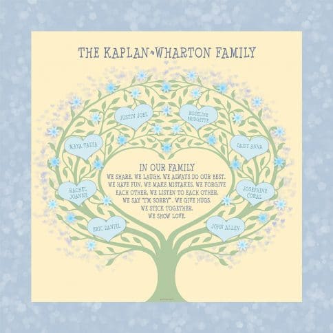 Custom Heart Family Tree Loving Family Sunshine by Mickie Caspi