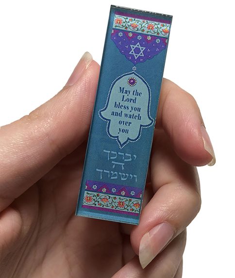 Purple Jewel Hamsa Car Mezuzah