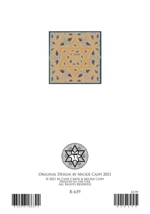 B-638 Brit Mitzvah Star of David Greeting Card by Mickie Caspi