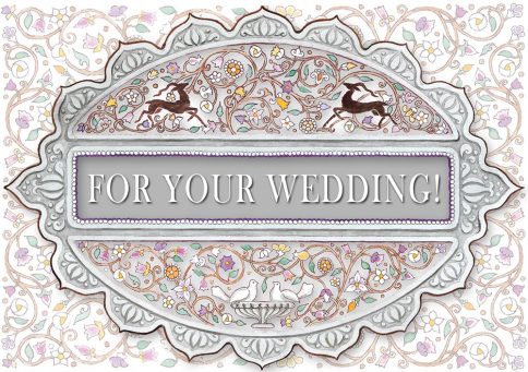 WD634 Wedding Doves Greeting Card by Mickie Caspi