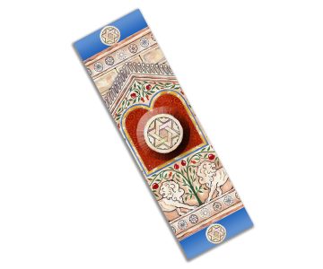 Lions Tablet Car Mezuzah by Mickie Caspi