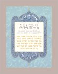 Personalized Brit Mitzvah Arabesque Parasha Certificate Cerulean