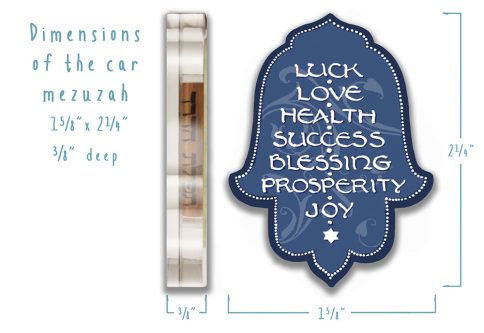 7 Blessings Hamsa Car Mezuzah