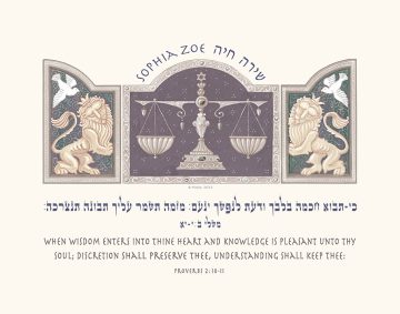 Personalized Bat Mitzvah Scales Parasha Certificate Dusty Mauve