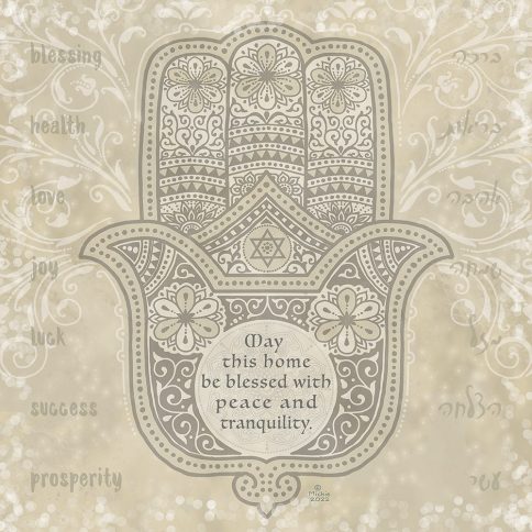 Home Blessing Hamsa Blessings Fine Art Print by Mickie Caspi