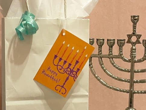 Hanukkah Hanging Gift Tags Orange