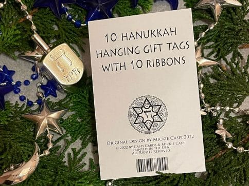 Hanukkah Hanging Gift Tags Orange