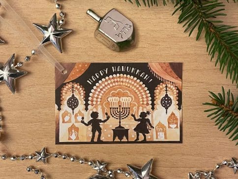 Hanukkah Hanging Gift Tags Silhouette