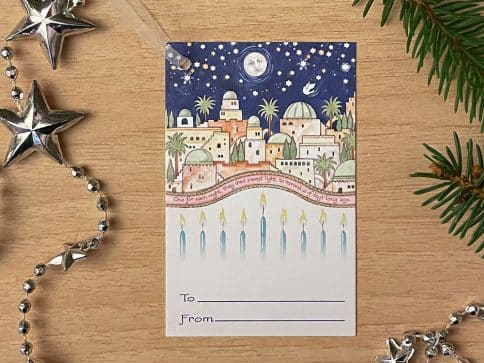 Hanukkah Hanging Gift Tags Jerusalem