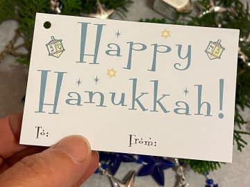 Happy Hanukkah Hanging Gift Tags