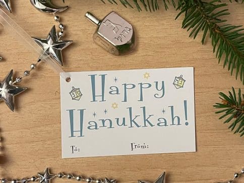 Happy Hanukkah Hanging Gift Tags