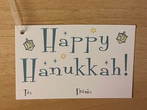 Happy Hanukkah Hanging Gift Tags