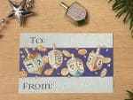 Hanukkah Stickers Peel and Stick Labels Blue Dreidels