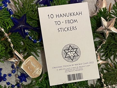 Hanukkah Stickers Peel and Stick Labels Blue Dreidels