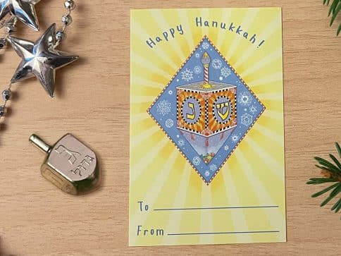 Hanukkah Stickers Peel and Stick Labels Dreidel Snowflakes