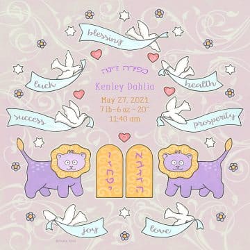 L'il Lions Baby Girl Wall Art by Mickie Caspi Blush